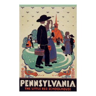 Pennsylvania Railroad The Little Red Schoolhouse Print