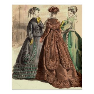 Vintage Victorian Era Dresses Poster