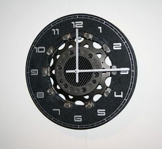 formula one upcycled brake disc clock by memento exclusives