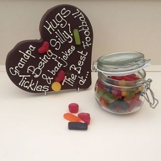 personalised giant grandpa chocolate heart by sweet trees