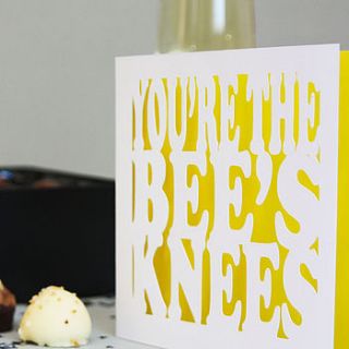 'bees knees' card by whole in the middle