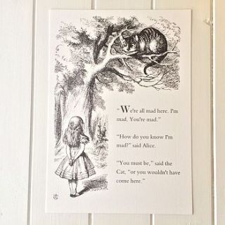 alice in wonderland print by literary emporium