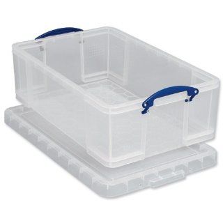 Really Useful Kunststoff Aufbewahrungsbox leicht robust stapelbar 50 Liter 440 x 710 x 230 mm transparent Bürobedarf & Schreibwaren