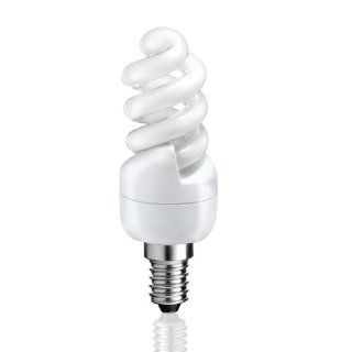 E14 Energiesparlampe in kompakter Spiralform von parlat (warm wei, 230 Volt AC, super mini, Ersatz fr 47 Watt Glhlampe, Leuchtmittel, ESL, Kompaktleuchtstofflampe, 230V) Beleuchtung