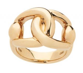 Polished Interlocking Status Link Design Ring 14K Gold —