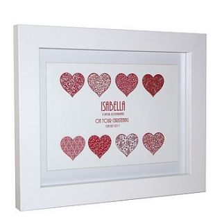 christening gift hearts print by lush baby