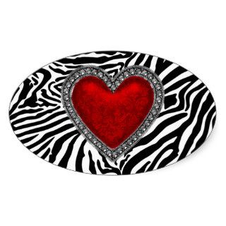Red Heart Zebra Envelope Seal Party Favor Labels Sticker