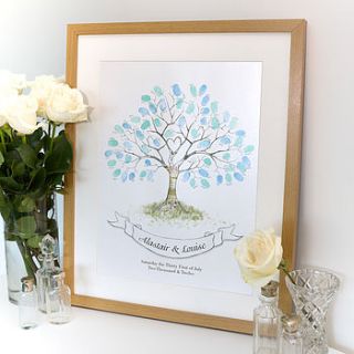 hand drawn wedding fingerprint tree by lillypea event stationery