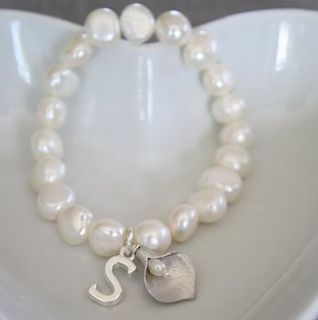 initial classic pearl lily bracelet by kathy jobson