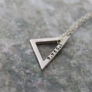 personalised triangle necklace by posh totty designs boutique
