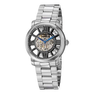 Stuhrling Original Men's Winchester Decorum Black Dial Stainless Steel Skeleton Bracelet Watch Stuhrling Original Men's Stuhrling Original Watches