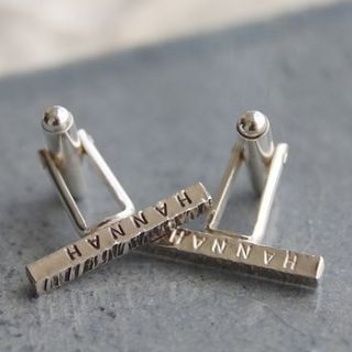 personalised texture bar cufflinks by posh totty designs boutique