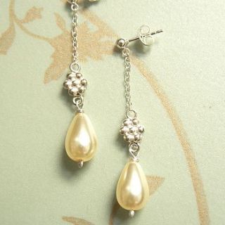 pearly drop earrings by susan kerr jewellery
