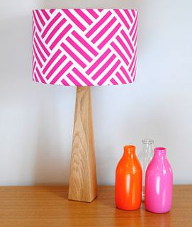 pink parquet table lamp by hunkydory home