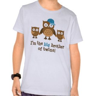 Big Brother of Twins   Mod Owl t shirts for boys