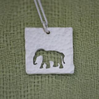 sterling silver elephant silhouette pendant by fragment designs