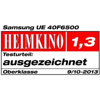 Samsung UE40F6500 101 cm (40 Zoll) 3D LED Backlight Fernseher, EEK A (Full HD, 400Hz CMR, DVB T/C/S2, CI+, WLAN, Smart TV, HbbTV, Sprachsteuerung) schwarz Heimkino, TV & Video