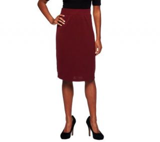 Susan Graver Milano Knit Pull on Skirt with Flat Waistband —