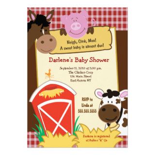 Farm Babies 5x7 Baby Shower Invitation