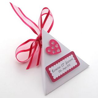 set of 10 personalised love heart favours by yummy art and craft