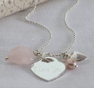 personalised silver vintage rose necklace by hurley burley