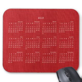 Red Linen Fabric Texture 2013 Calendar Mousepad