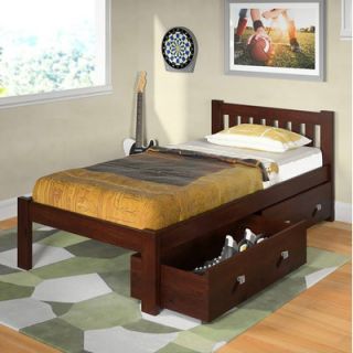 dCOR design Donco Kids Twin Slat Bed with Dual Underbed Drawer