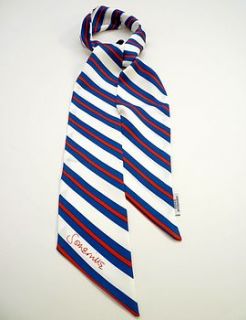 long skinny silk scarf   diagonal stripe by somerville scarves