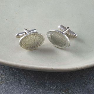 under the thumb oval cufflinks by button and bean