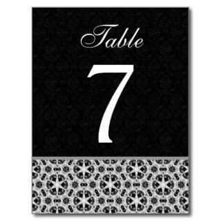 Black White Modern Pattern Table Number Cards B2 Postcard
