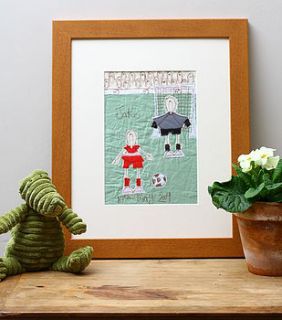 personalised football embroidered artwork by katy kirkham designs