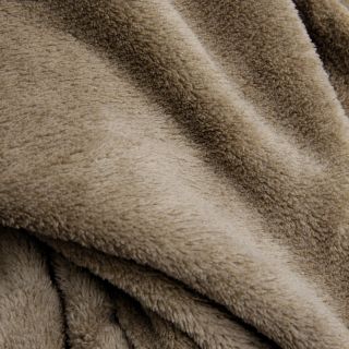 Elite Home Products All Seasons Solid Microplush Knit Hem Edging Blanket Brown Size King