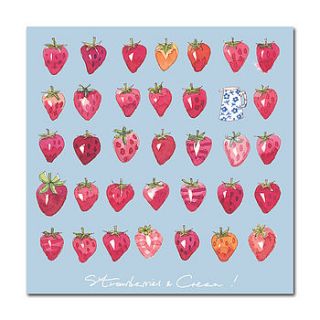 strawberries and cream greetings card by sophie allport