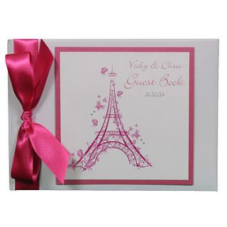 personalised paris wedding guest book by dreams to reality design ltd
