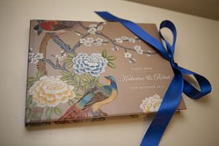 personalised chinnoiserie print guest book by dottie creations