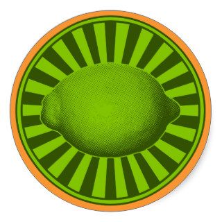 Retro Lime Emblem Stickers