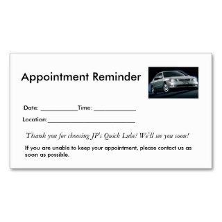 Appointment Reminders Business Card Template