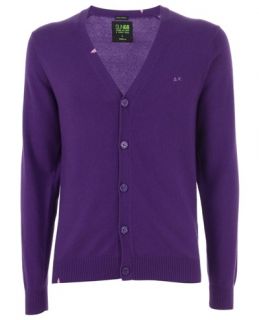 Sun 68 Purple Cotton/cashmere Cardigan