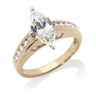 2.63ct Absolute™ Marquise Solitaire and Round Channel Set Gallery Ring