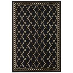 Indoor/outdoor Contemporary pattern Black/sand Rug (710 X 11)