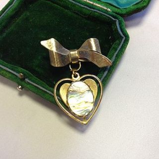 vintage drop heart brooch by iamia