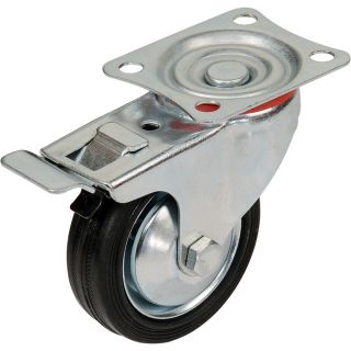  Light-Duty Swivel Caster with Dual Brake — 3 1/2in. Wheel, 130-Lb. Capacity  Up to 299 Lbs.