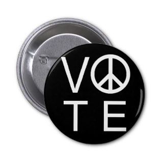 Black Vote Peace Sign Button SALE