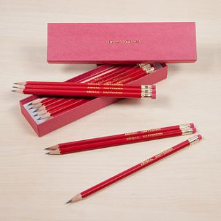 personalised red pencil set by my 1st years