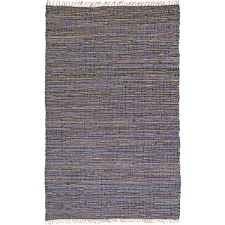 Hand woven Matador Purple Leather And Hemp Area Rug (5 X 8)