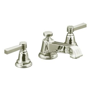 Kohler K 13132 4b sn Vibrant Polished Nickel Pinstripe Widespread Lavatory Faucet With Lever Handles