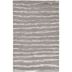 Handmade Soho Stripes Grey New Zealand Wool Rug (83 X 11)