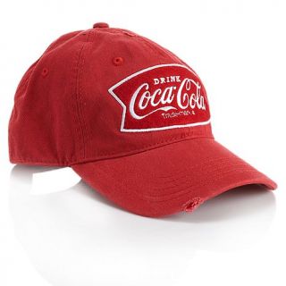 Coca Cola Frayed Twill Logo Adjustable Baseball Cap