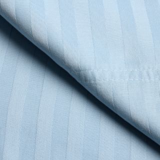 Elite Home Products Wrinkle Resistant Woven Stripe All Cotton Sheet Set Blue Size Twin