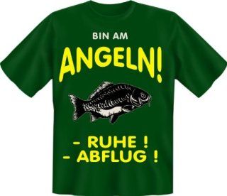 Fun Shirt " Bin am Angeln  " Gren S   XXL Sport & Freizeit